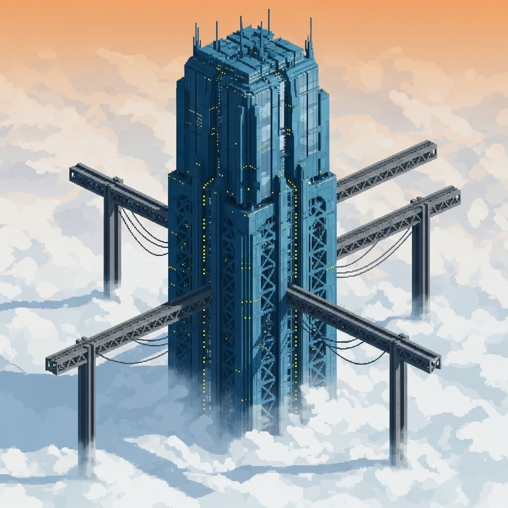 Download Towering Pixel Monolith Image - Tower, Monolith, Skyscraper ...
