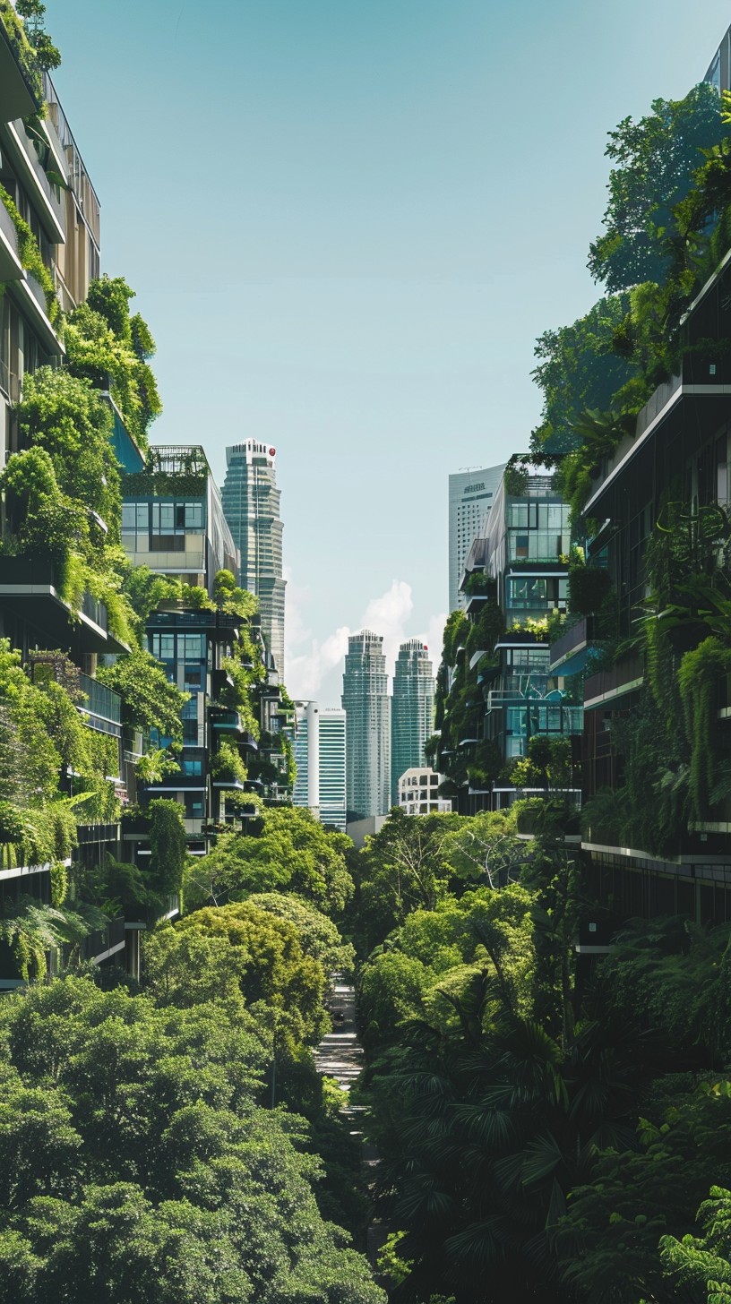 Free Urban Green Corridor Image - Urban, Greenery, Skyscrapers ...