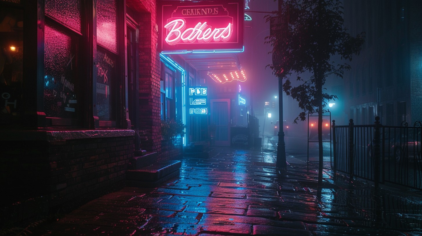Free Neon Rainy Night Image - Neon, Rainy, Night | Download at StockCake