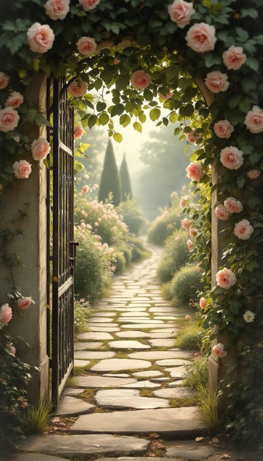 Free Rose Garden Path Image - Roses, Garden, Path | Download at StockCake