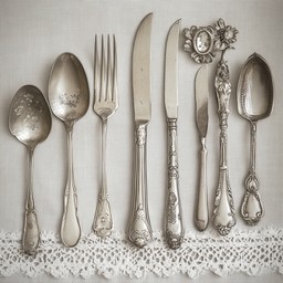 Free Vintage silverware display Image - Vintage, Silverware, Lace ...