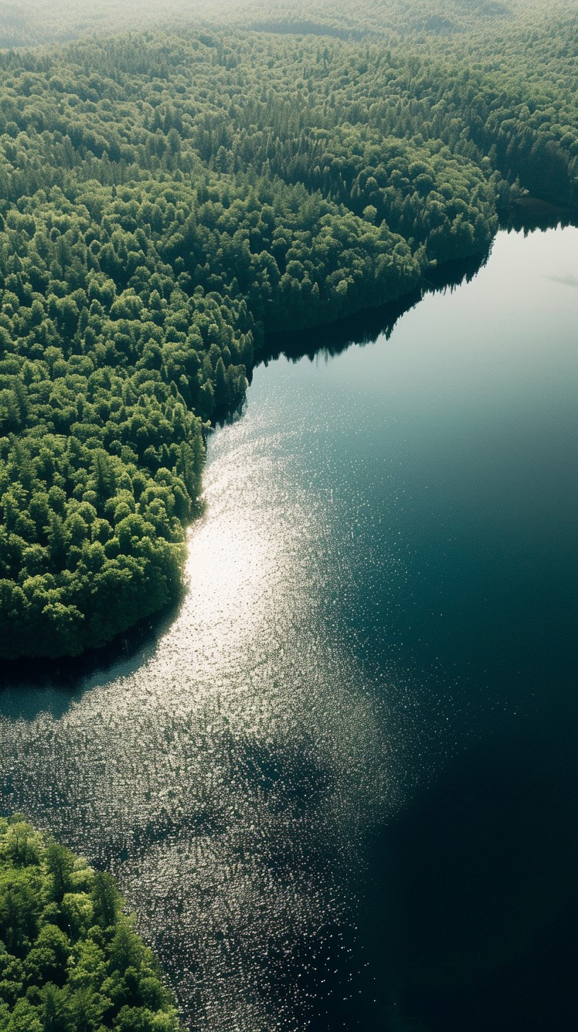 Free Serene Lake View Image - Lake, Forest, Aerial | Download at StockCake