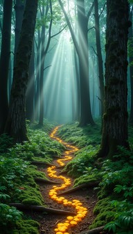 Free Enchanted Forest Path Image - Forest, Path, Sunbeams | Download at ...