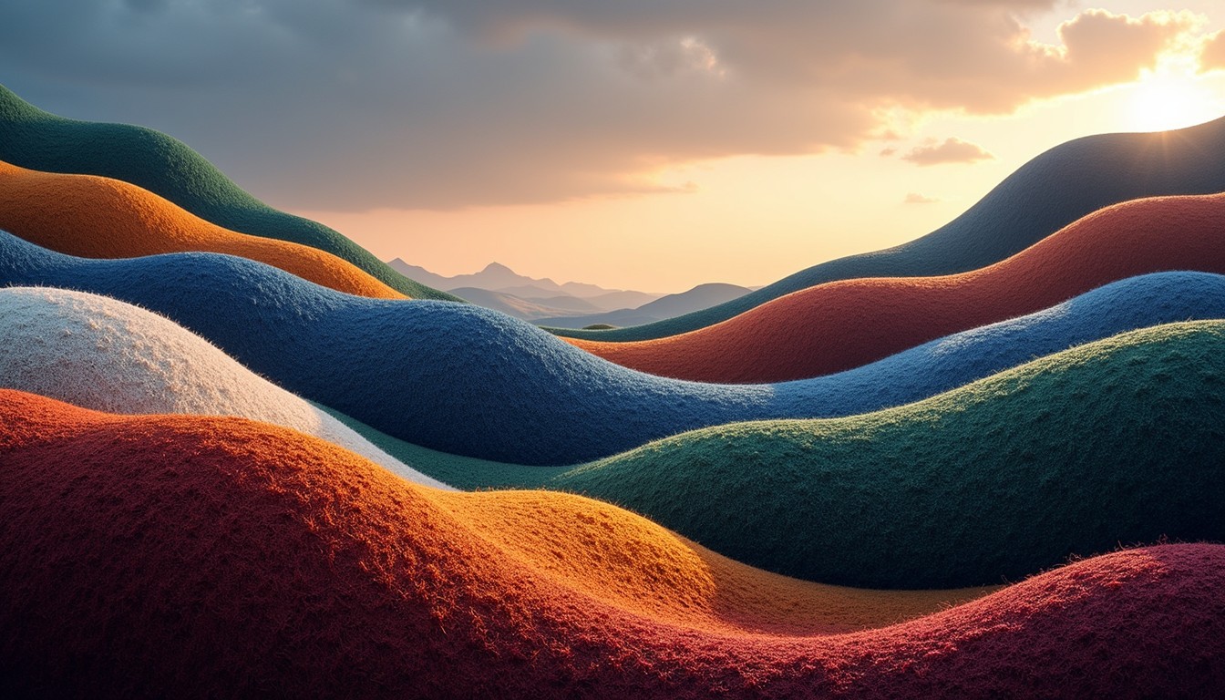 Free Colorful Undulating Landscape Image - Landscape, Sunset, Hills ...