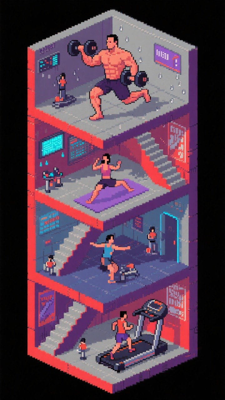 Free Pixel Fitness Tower Image - Pixel, Fitness, Gym | Download at ...