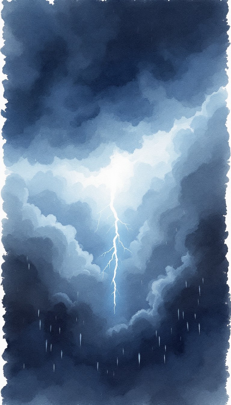 Free Lightning Pierces Storm Image - Lightning, Storm, Watercolor ...