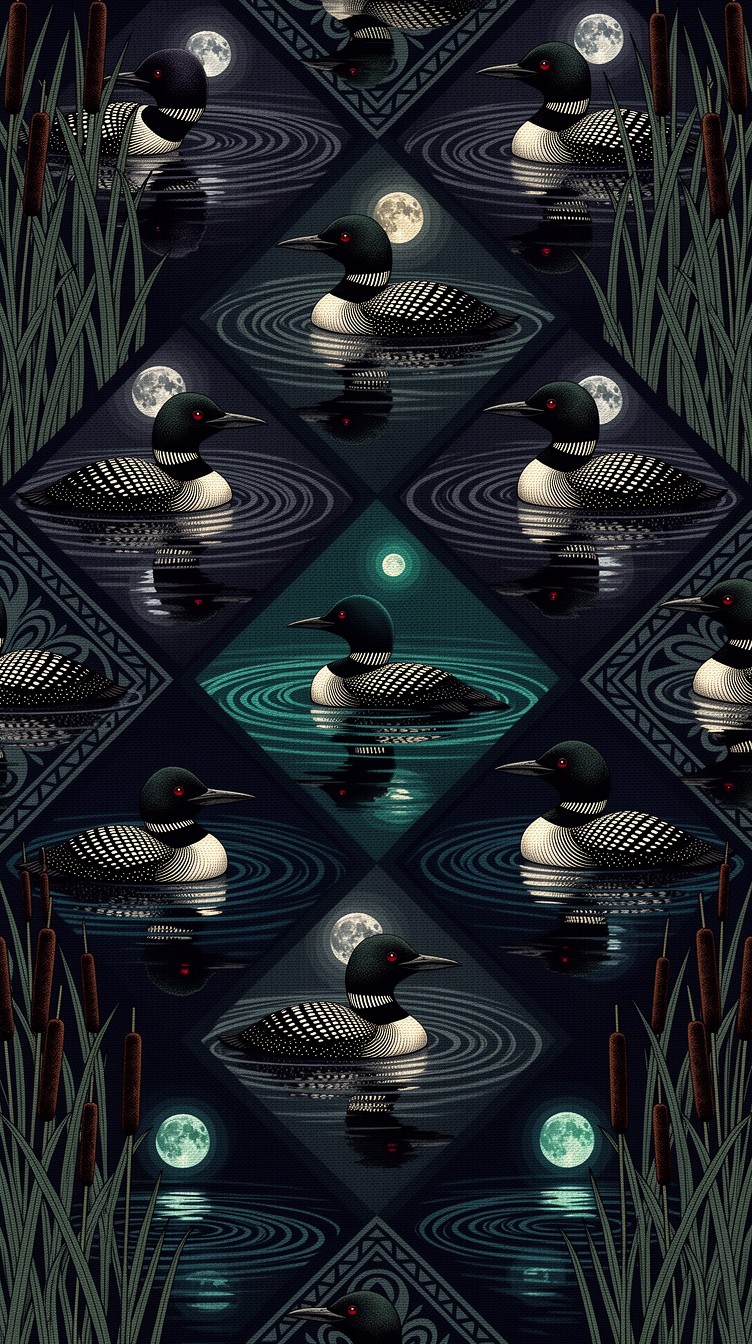 Loon Pattern Paper Free Moonlit Loon Pattern Image - Loon, Pattern, Seamless | Download at ...