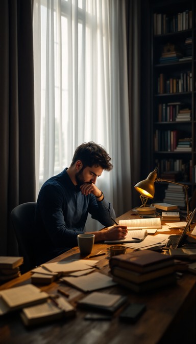 Writer Work Place Free Illuminated literary workspace Image - Writer, Study, Books ...