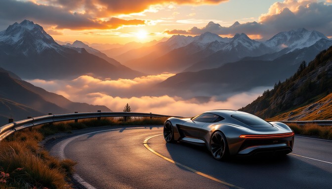 Free Mountain Sunset Drive Image - Car, Supercar, Vehicle | Download at ...