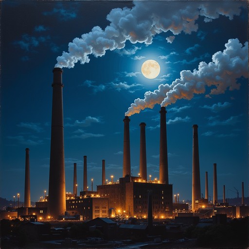 Free Midnight Factory Towers Image - Smokestacks, Industrial ...