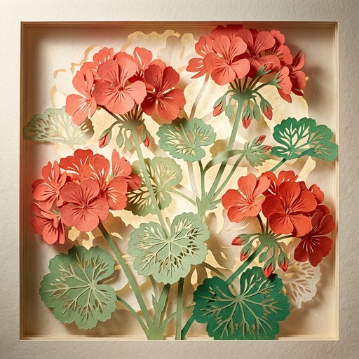 Paper Ridgis Free Layered Paper Geraniums Image - Kirigami, Papercraft, Geranium ...