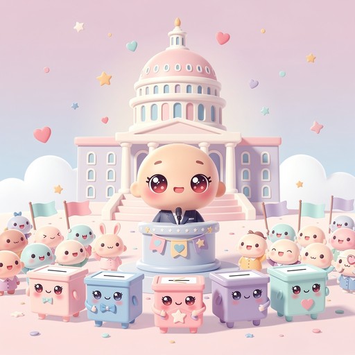 Cute Voting Roster Free Kawaii Politics Day Image - Kawaii, Chibi, Politician | Download ...