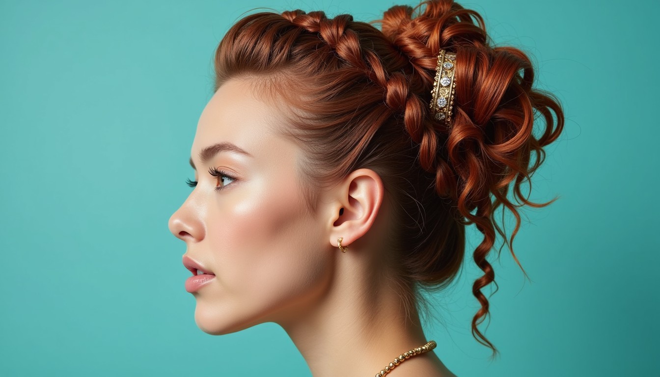 Free Sculptural Copper Updo Image - Hairstyle, Copper, Braided ...