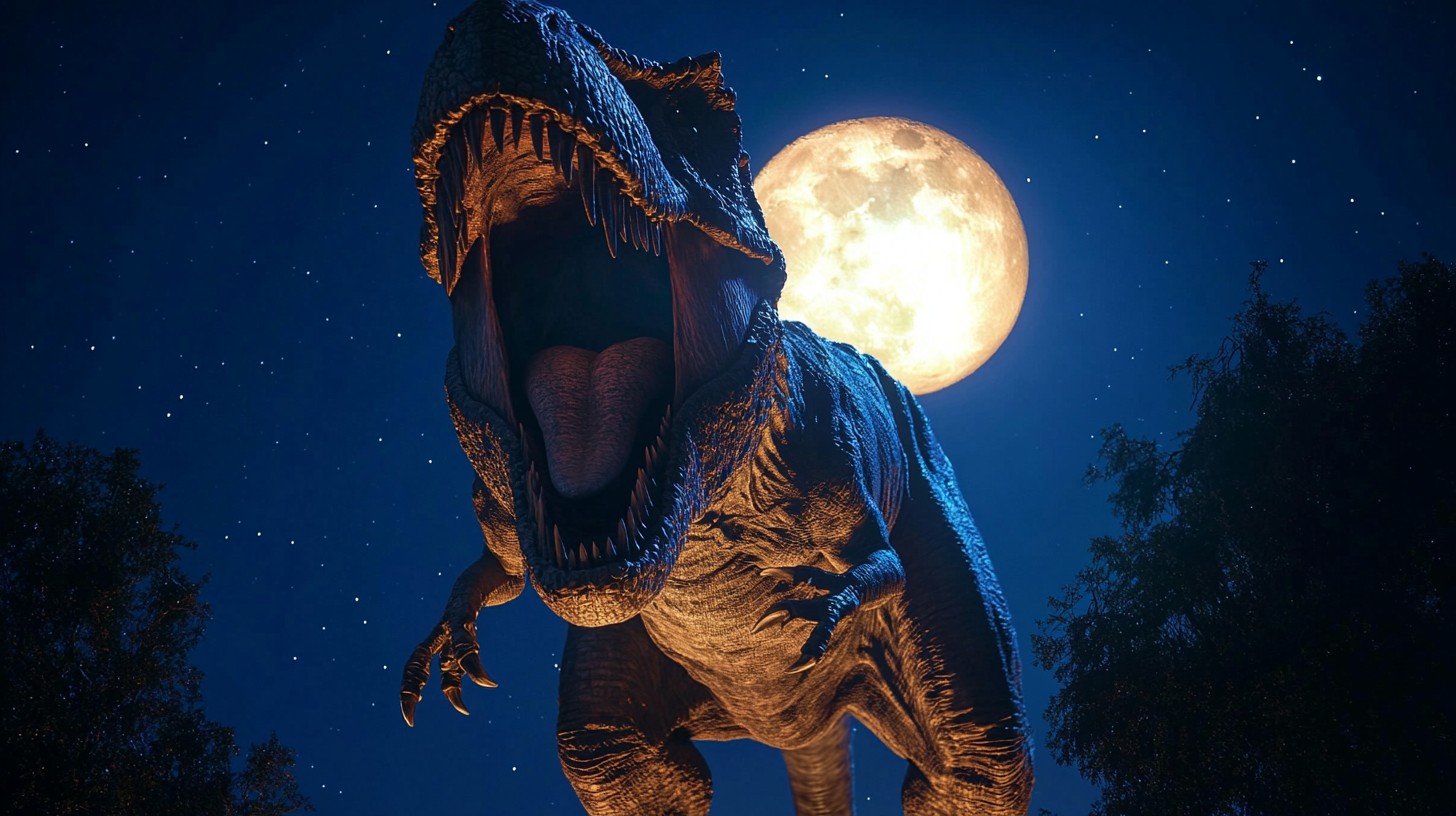 Free Moonlit Dinosaur Roar Image - Dinosaur, Moon, Night | Download at ...