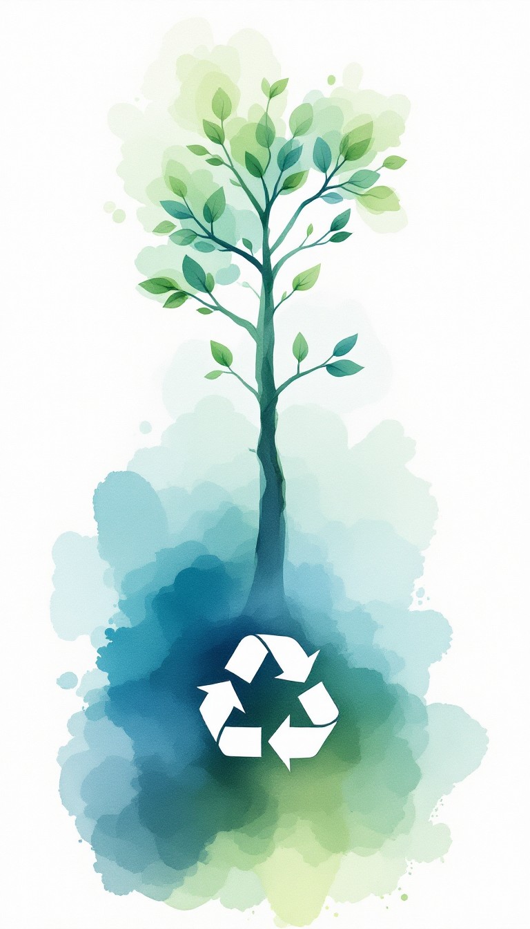 Recyle Nature Free Nature Recycles Life Image - Watercolor, Recycling, Sustainability ...