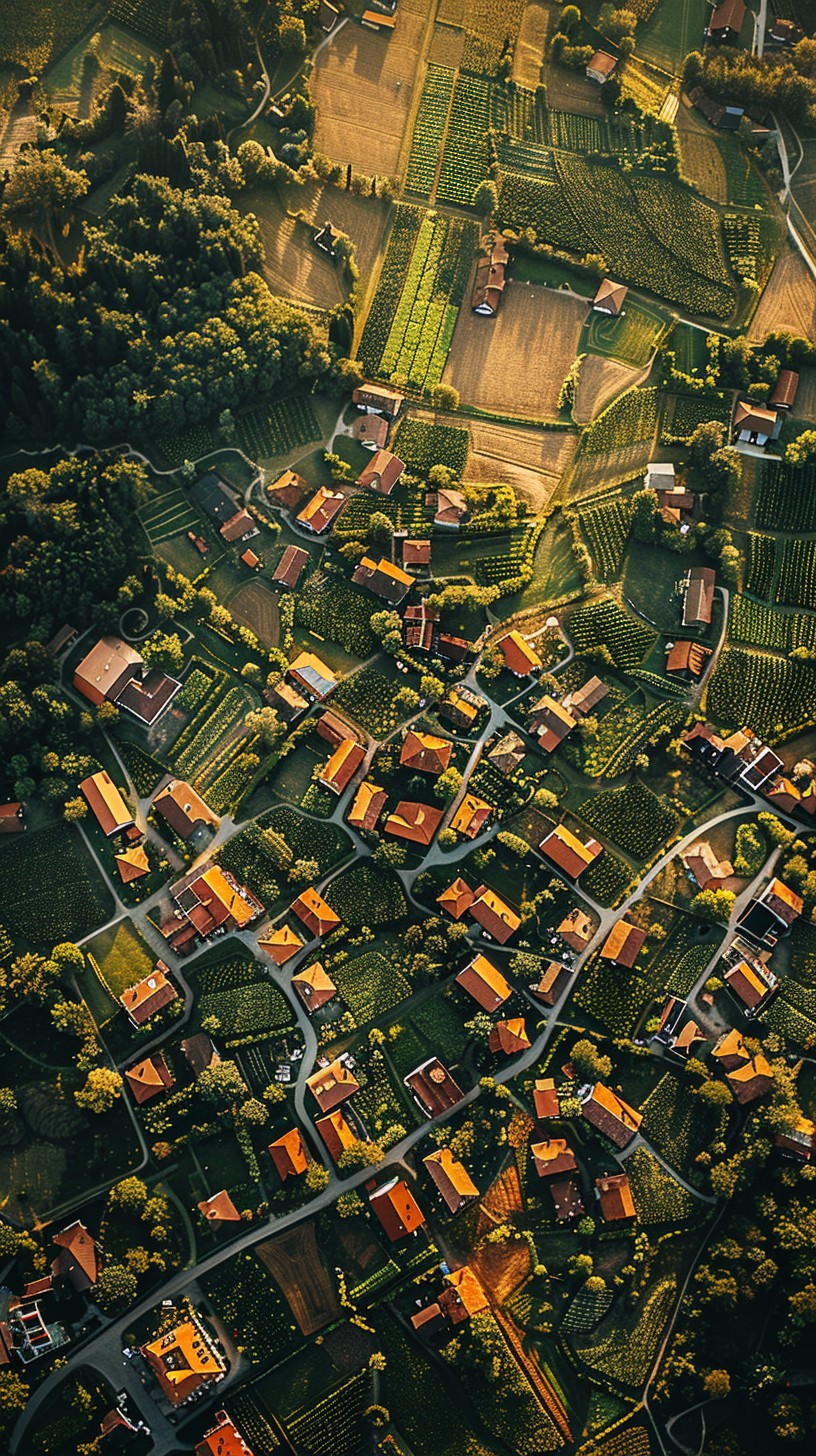 Free Rural Aerial View Image - Aerial, Village, Roofs | Download at ...