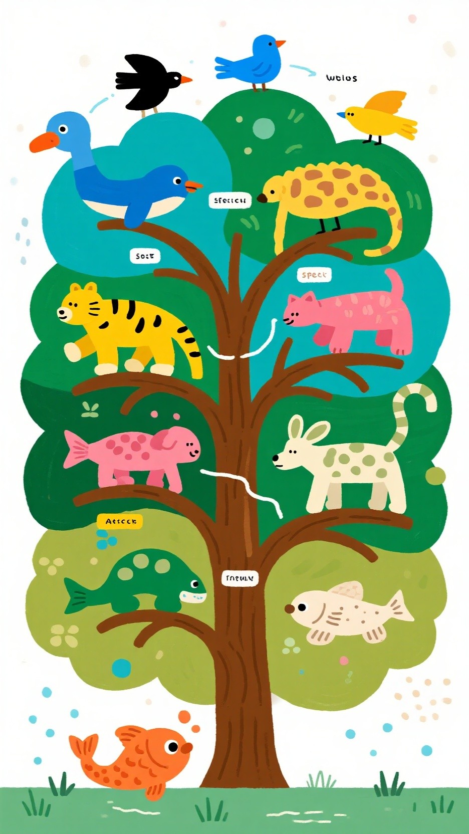 Free Colorful Animal Tree Image - Animals, Tree, Illustration ...