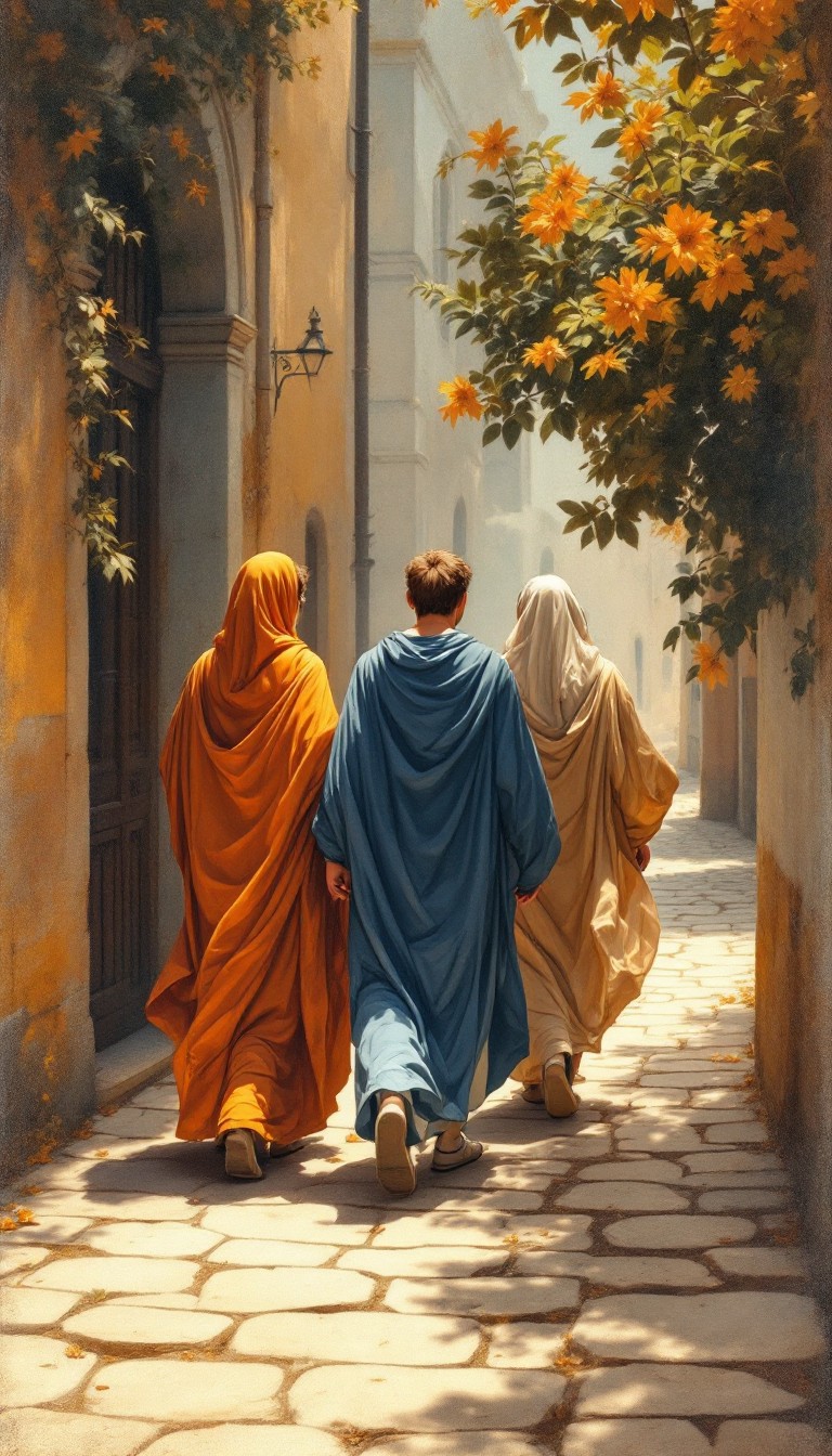 Free Ancient Friends Walking Image - Classical, Renaissance, Fresco ...