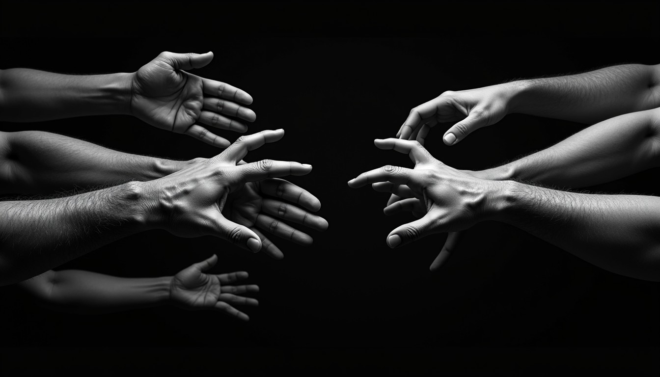 Free Reaching Through Darkness Image - Hands, Reaching, Connection ...