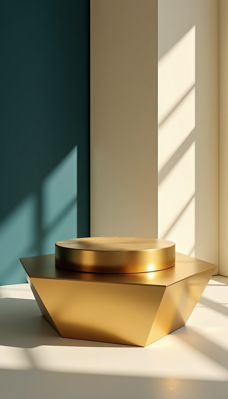 Matalic Stand Free Elegant Metallic Stand Image - Gold, Pedestal, Geometric ...