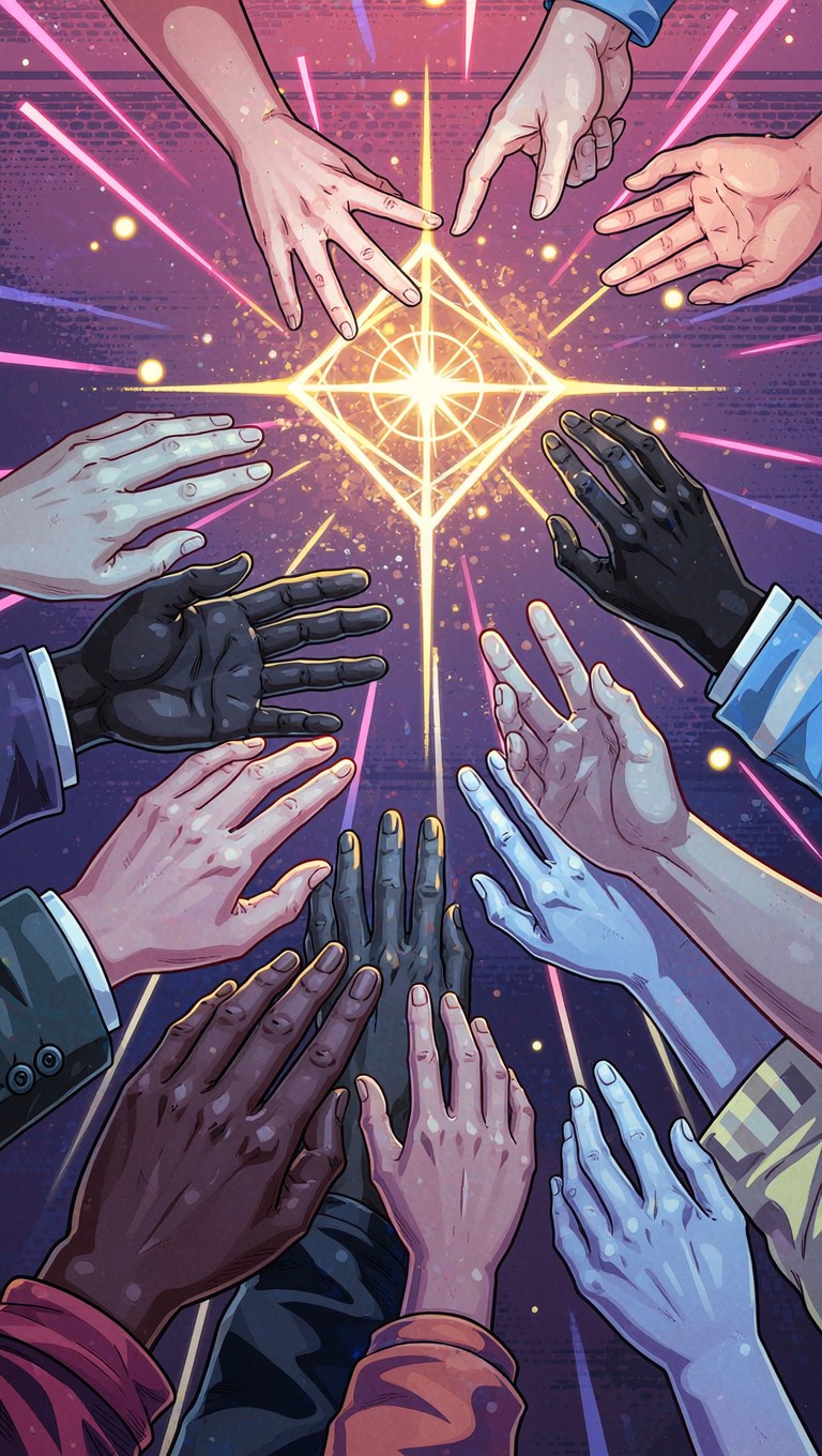 Free United Hands Rising Image - Anime, Manga, Illustration | Download ...