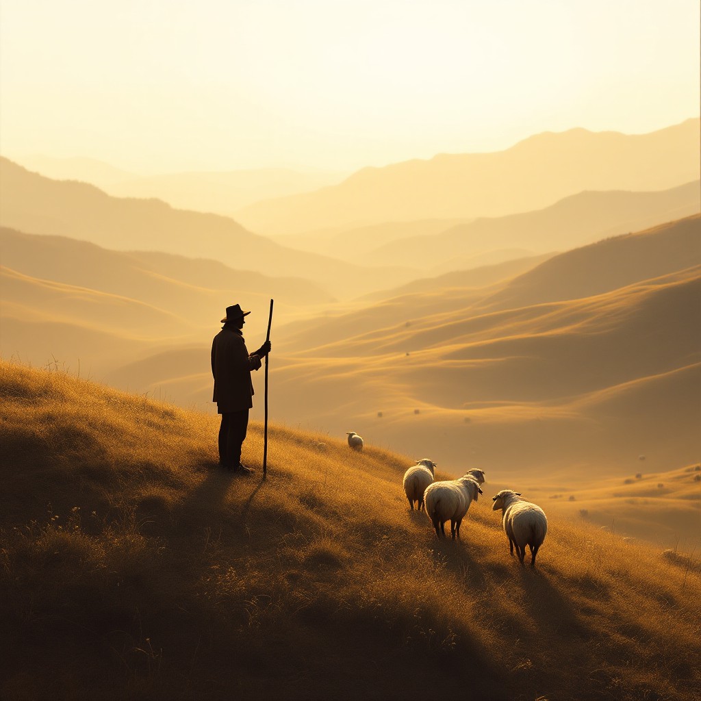 Free Shepherd's Golden Hour Image - Shepherd, Sheep, Pastoral ...