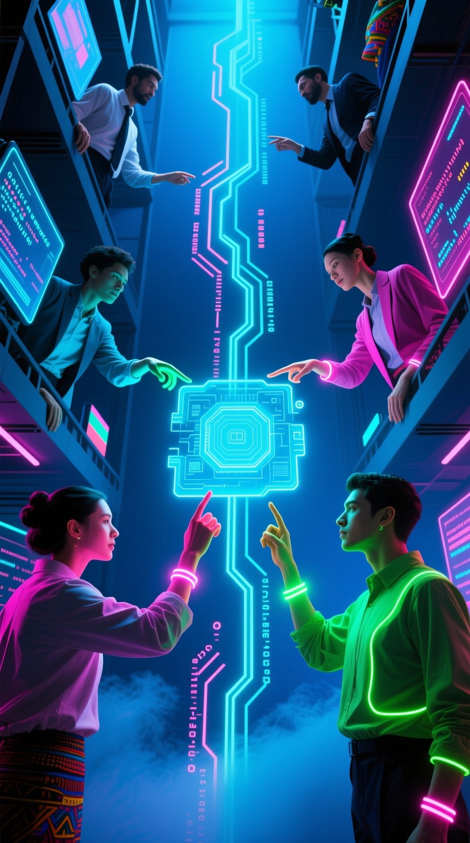 Teamwork Digital Free Neon Digital Teamwork Photo - Cyberpunk, Teamwork, Collaboration ...