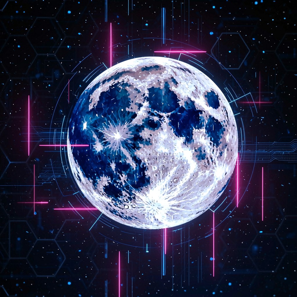 Matrix Clock Moon Free Neon Lunar Matrix Image - Moon, Cyberpunk, Neon | Download at ...
