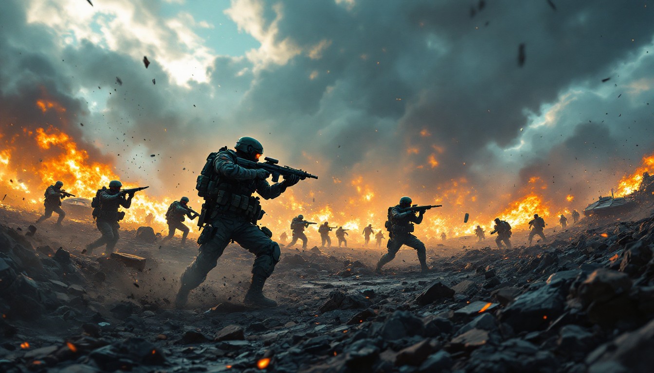 Free Battlefield Under Fire Image - Battlefield, Combat, Explosion ...