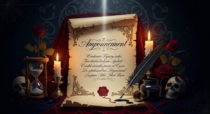 Gothic Adds Free Gothic Candlelit Announcement Image - Gothic, Parchment, Candle ...