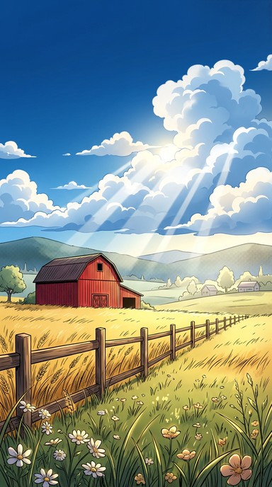 Free Vibrant Anime Harvest Image - Anime, Farm, Countryside | Download ...