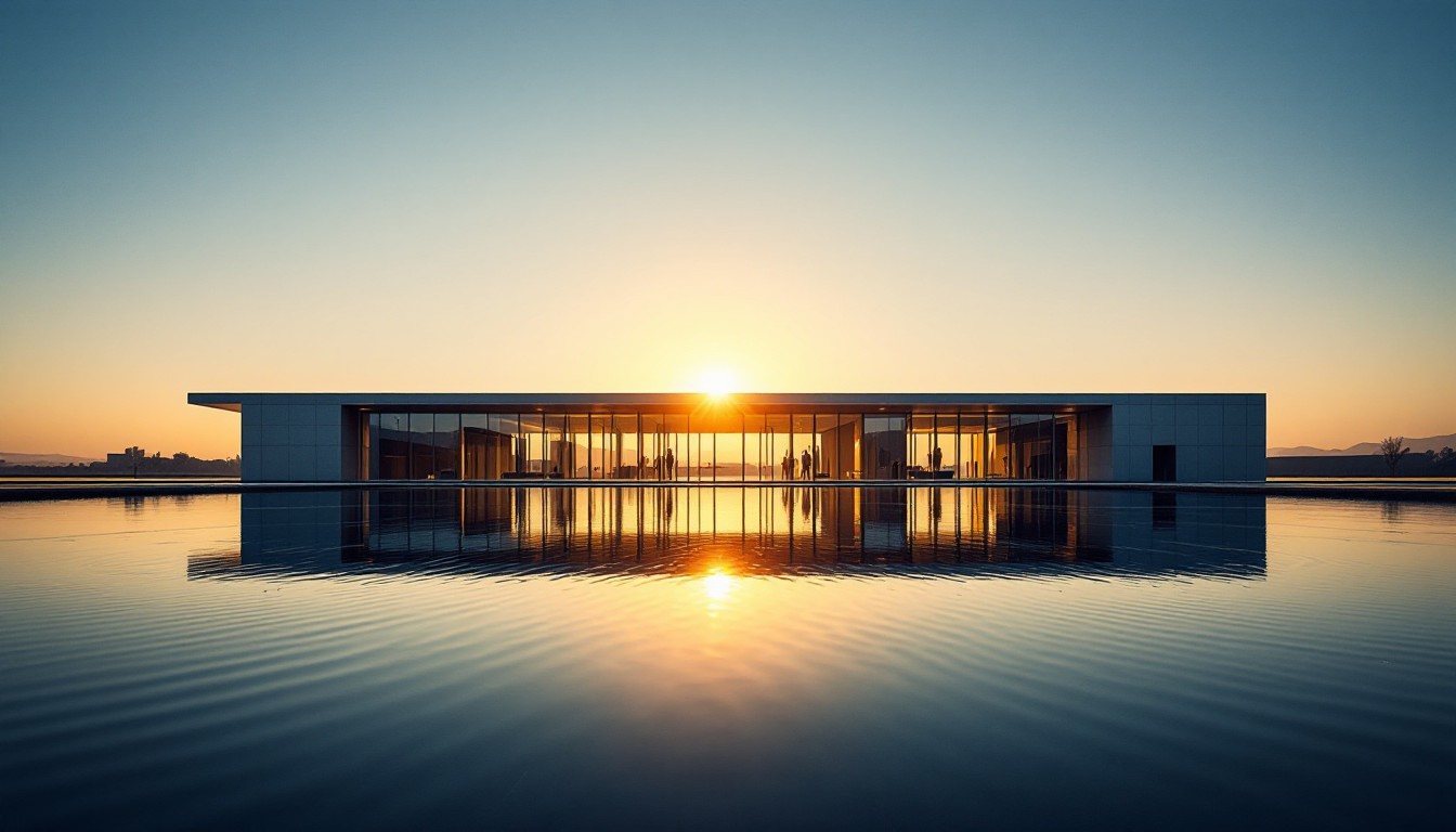 Free Reflected Sunset Architecture Image - Architecture, Reflection ...
