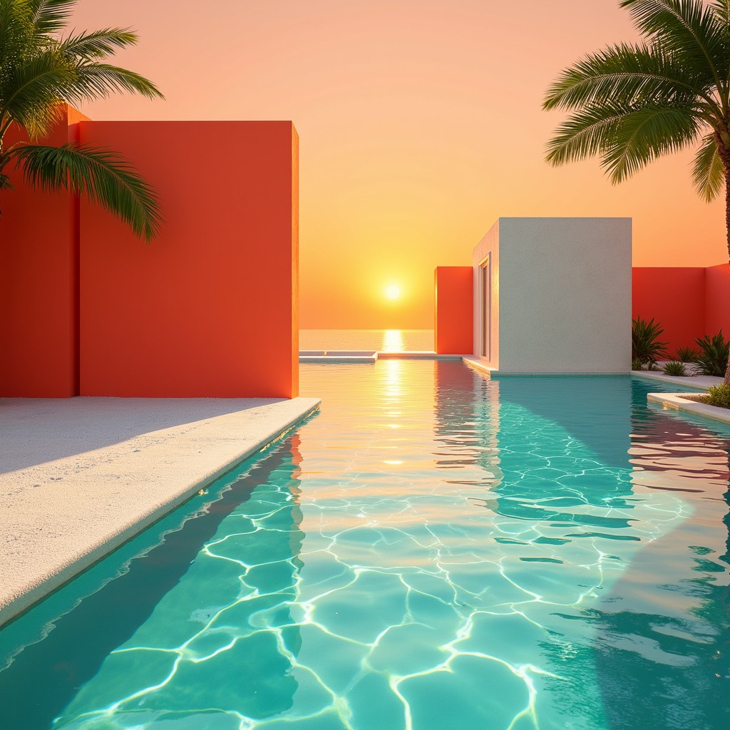 Free Geometric Sunset Pool Photo - Sunset, Geometric, Pool | Download ...