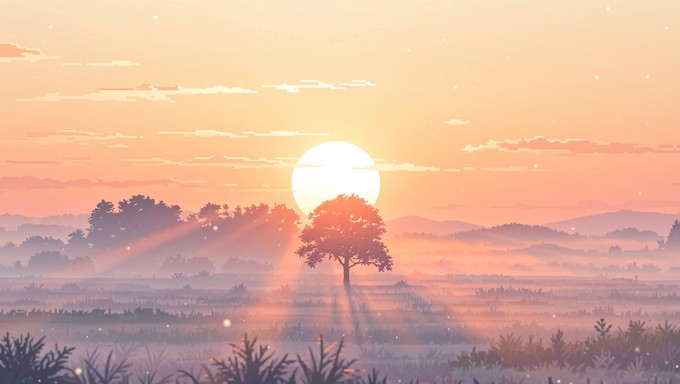 Free Misty Pixel Sunrise Image - Landscape, Sunrise, Sunset | Download ...