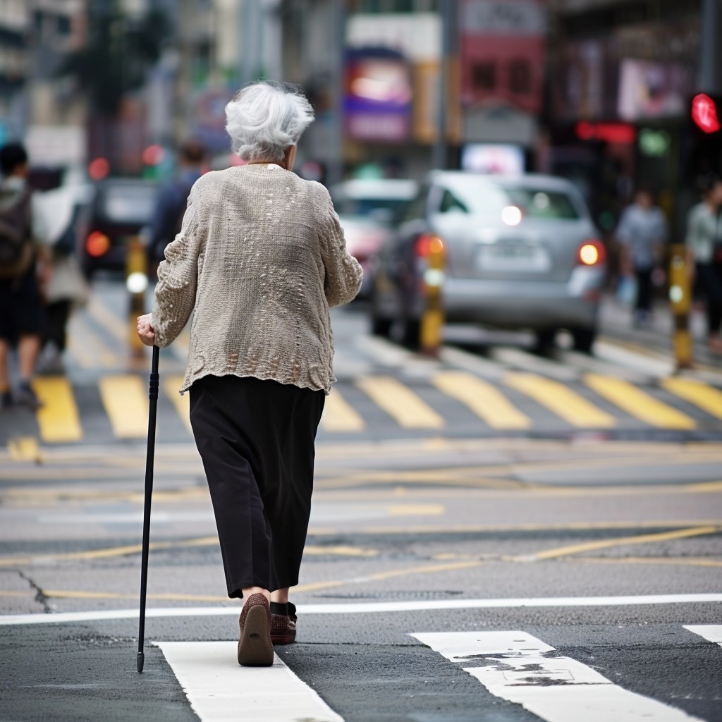 Free Elderly crossing street Image - Elderly, Woman, Crosswalk ...