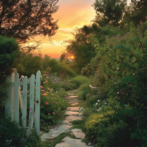 Free Sunset Garden Path Image - Sunset, Garden, Pathway | Download at ...
