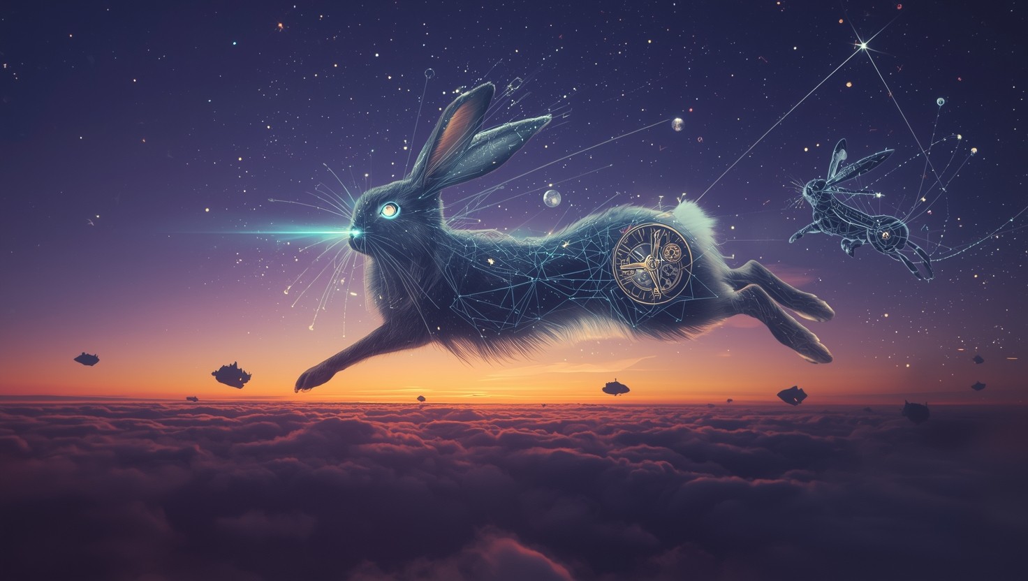 Free Celestial Hare Dreaming Image - Rabbit, Cosmic, Constellation ...
