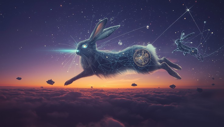 Free Celestial Hare Dreaming Image - Rabbit, Cosmic, Constellation ...