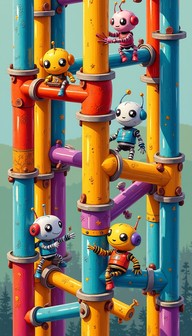 Download Colorful Robot Playground Image - Robots, Playground, Colorful ...