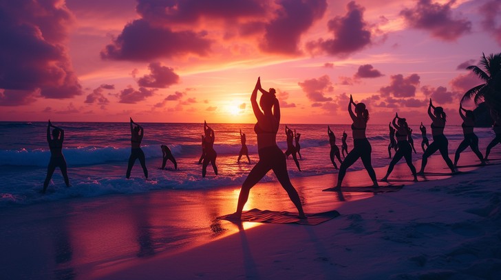 Free Sunset Beach Yoga Image - Sunset, Beach, Yoga | Download at StockCake