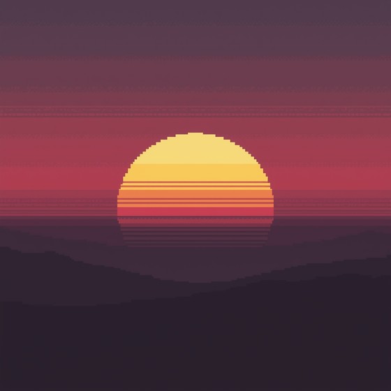 Free Minimal Sun Scene Image - Sunset, Pixel, Minimal | Download at ...