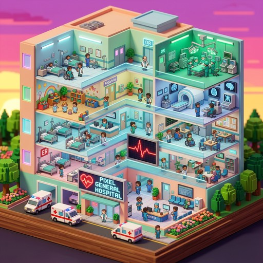 Download Pixel Hospital Diorama 3D Images for Free | StockCake