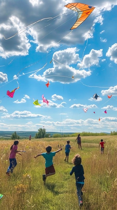 Free Kids Flying Kites Image | Download at StockCake