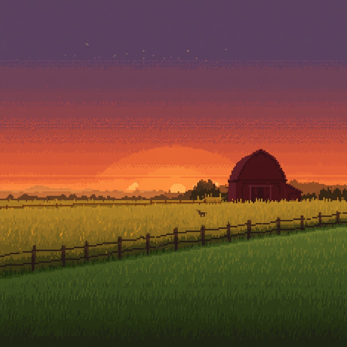 Free Sunset Farm Tranquility Image - Farm, Sunset, Pixel | Download at ...