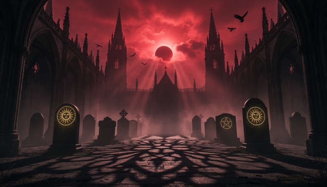 Free Blood Moon Cathedral Image - Gothic, Cathedral, Sunset | Download ...