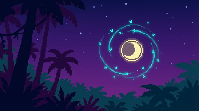Pixel Nightscape Free Mystic Moonlight Vista Image - Art, Digital, Moon | Download at ...