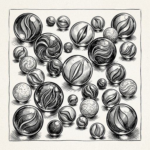 Free Glass Marbles Illustration Image - Marbles, Glass, Ink | Download ...