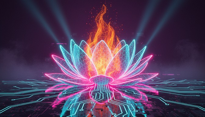 Free Neon Lotus Blooming Image - Cyberpunk, Neon, Lotus | Download at ...