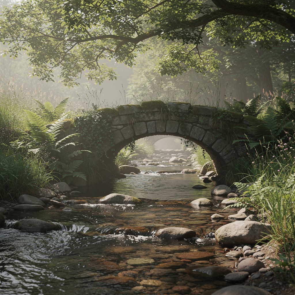 Free Peaceful Stone Bridge Image - Bridge, Stream, Nature | Download at ...