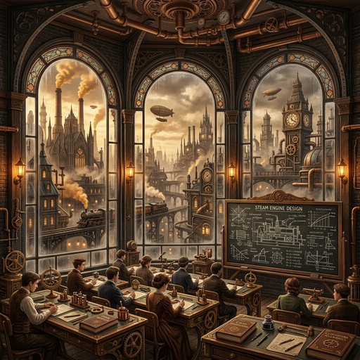 Free Steampunk Classroom Panorama Image - Steampunk, Victorian ...